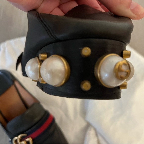Gucci Leather Mid-heel Loafer (w Pearl Detailing) - Picture 8 of 8